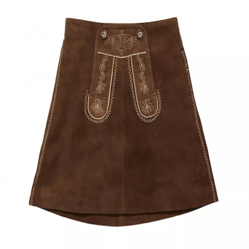 H. MOSER & CIE SUEDE LEATHER SKIRT BRAUN FOR TODLER GIRL NEW 4T/5T NWOT